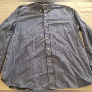 MEN’S O.N.S BUTTON UP SHIRT SIZE XL BLUE LONG Sleeve Cotton